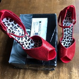 Elegant Red Sequin Heels